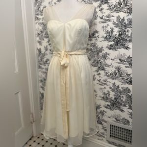 Quillaree womens white ivory cream sleeveless prom bridal party dress Sz 0